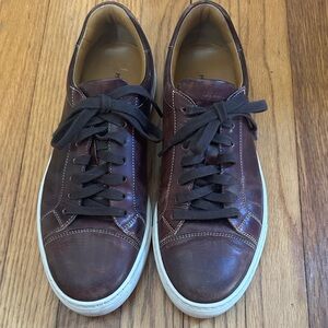 Magnanni Men’s Dark Brown Leather Sneakers -8.5